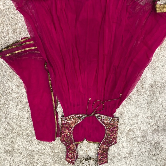 Indian Outfit - Pink Floor Length Arnakali - Picture 3 of 6